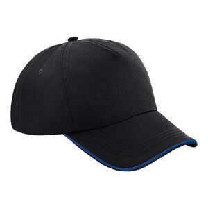 Beechfield Authentic 5-Panel Cap / Black/Bright Royal